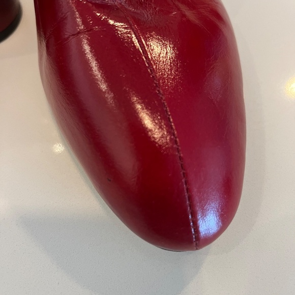 Red leather ankle boots - Picture 6 of 11